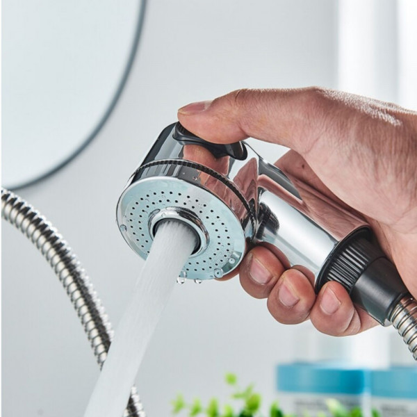 Кухненски смесител VISION WASHER с вадещ се чучур, повдигащо се тяло и аераторна глава